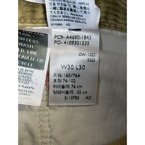 Levis‎ Pants Womens 30x30 Green Corduroy Straight Leg Regular Fit Mid Rise Retro - Picture 6 of 13